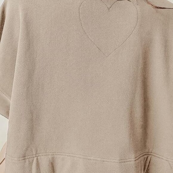 Dokuritu Women's Khaki Patchwork Crew Neck Long Sleeve Sweatshirt Mini Dress XS - Picture 7 of 11